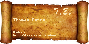 Thomas Barna névjegykártya