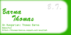 barna thomas business card